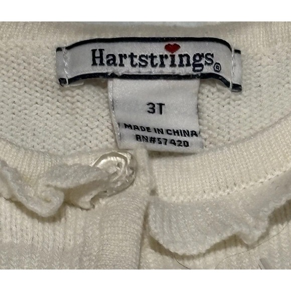 Hartstrings Sweater Size 3T Snowflake Beaded Sequin Girls White Holiday - Picture 2 of 5